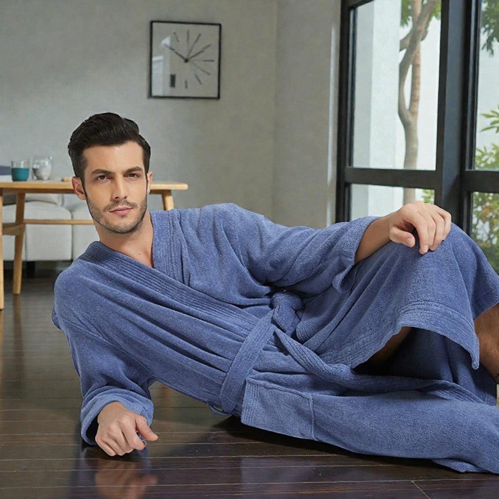 Peignoir éponge homme - Bleu