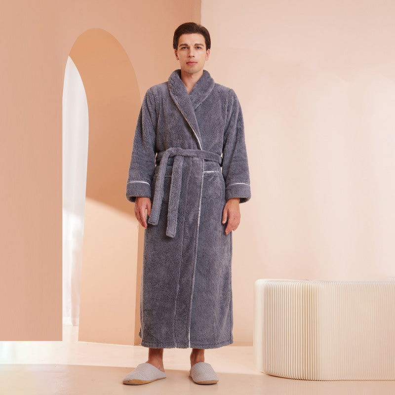 Peignoir homme polaire gris