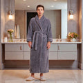 Peignoir homme polaire gris