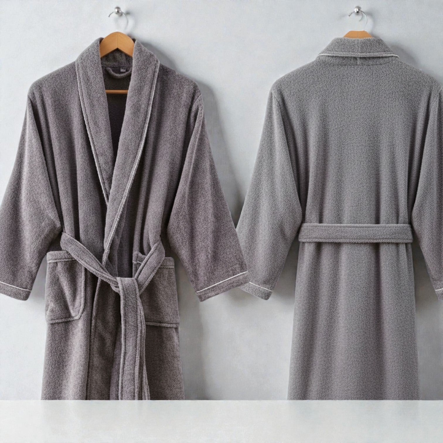 Peignoir femme éponge gris