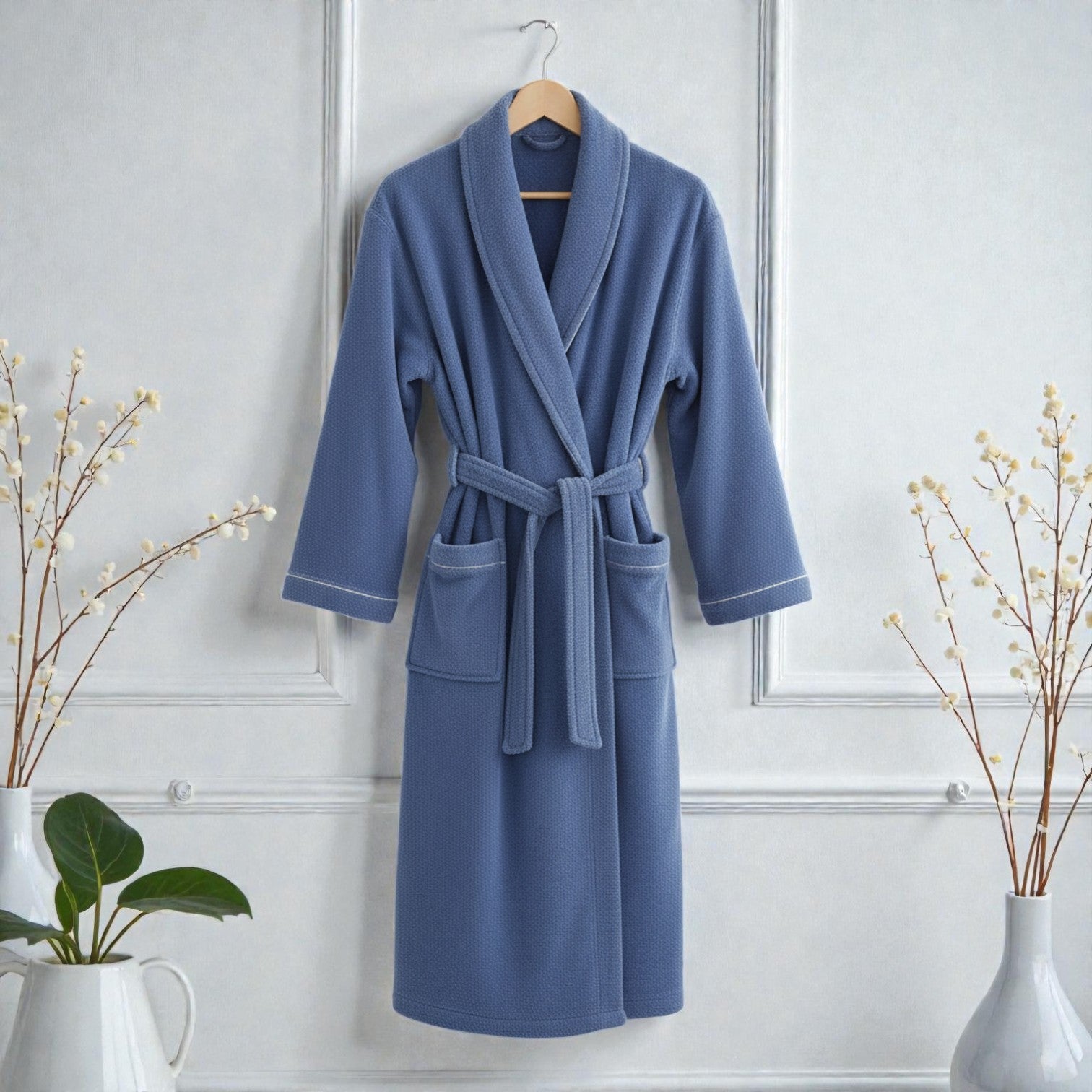 Peignoir femme éponge bleu