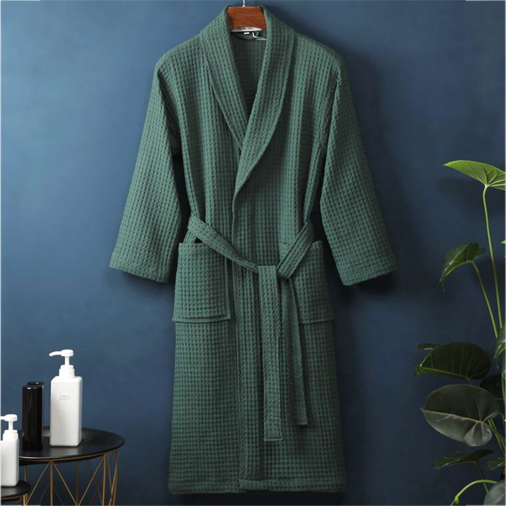 Peignoir homme nid d'abeille vert foncé