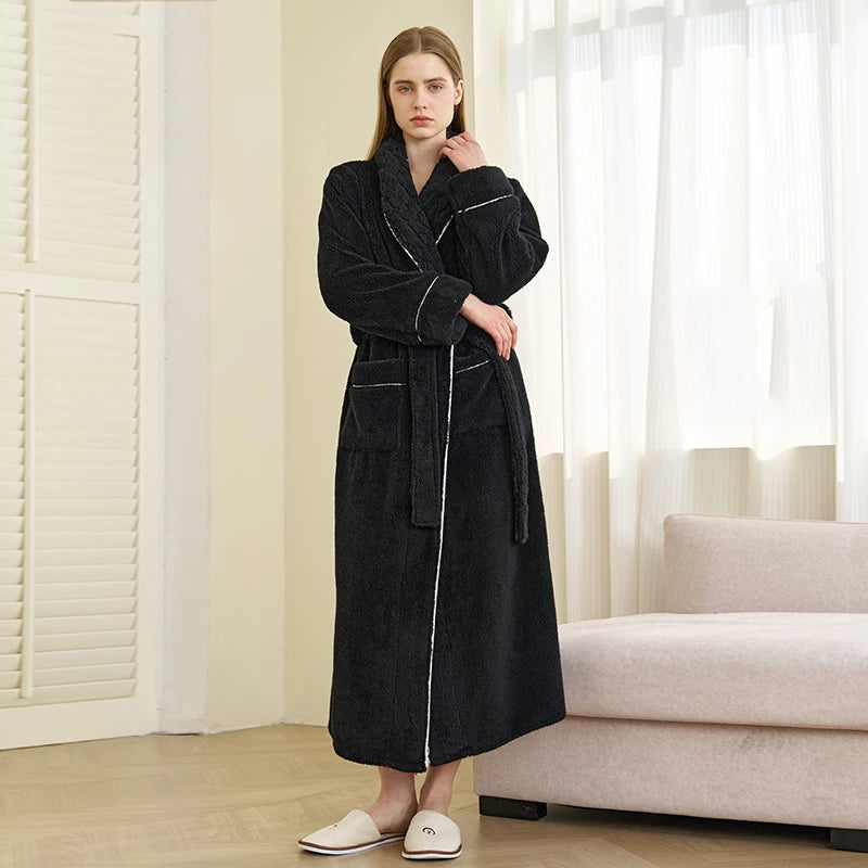 Peignoir femme polaire noir