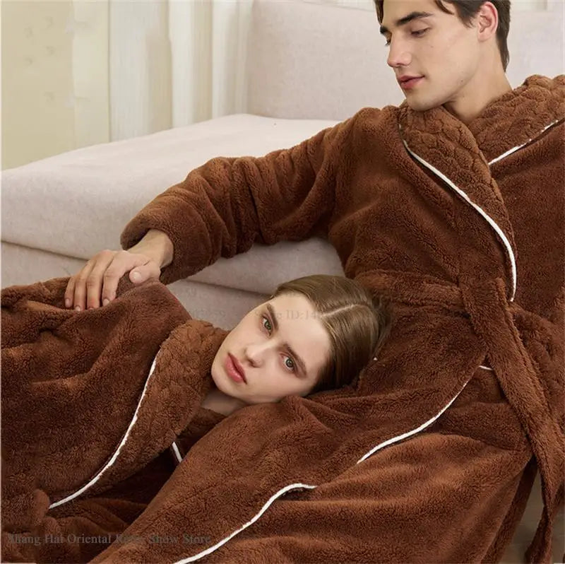 Peignoir femme polaire marron