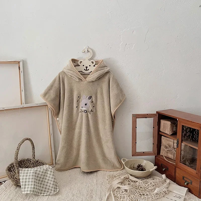 Cape de bain bébé animaux brodés