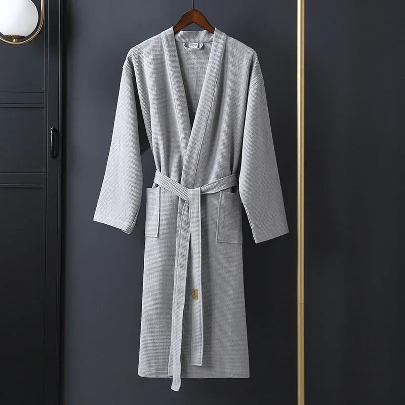 Peignoir homme nid d'abeille gris clair