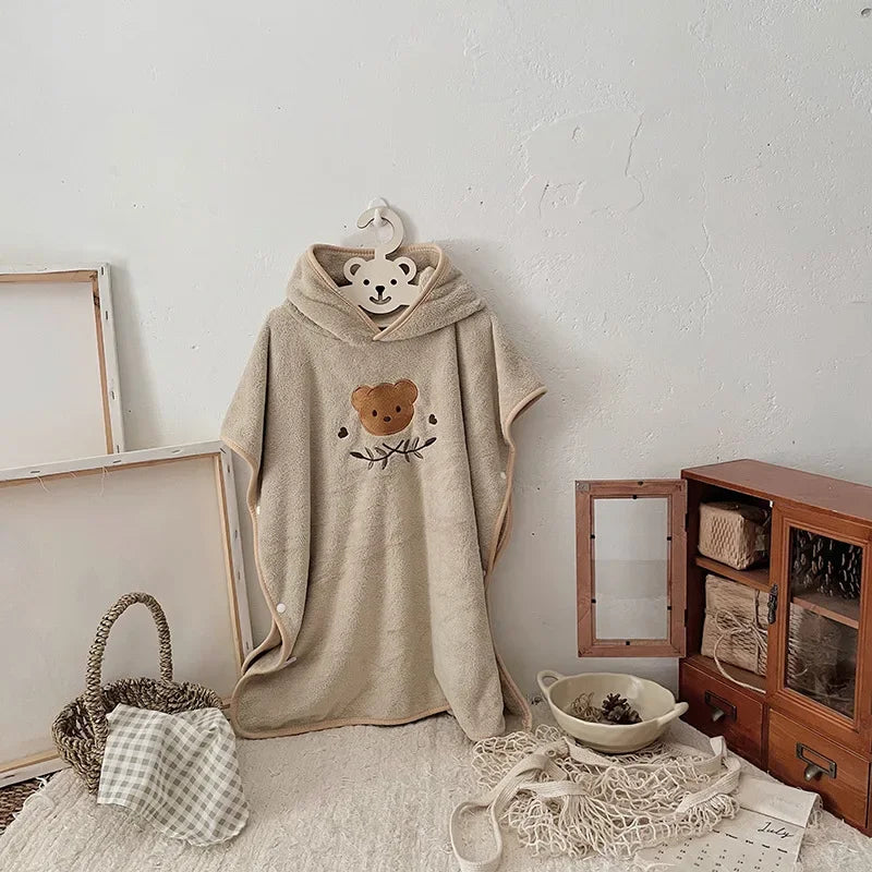 Cape de bain bébé animaux brodés