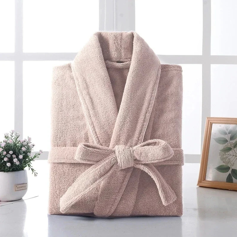 Peignoir femme et homme éponge beige