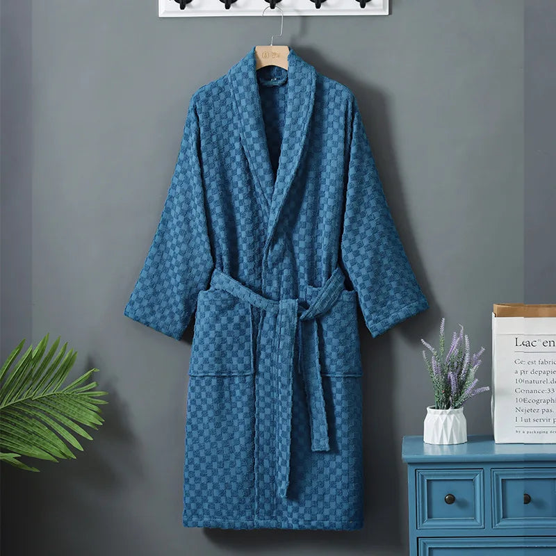 Peignoir femme éponge bleu profond