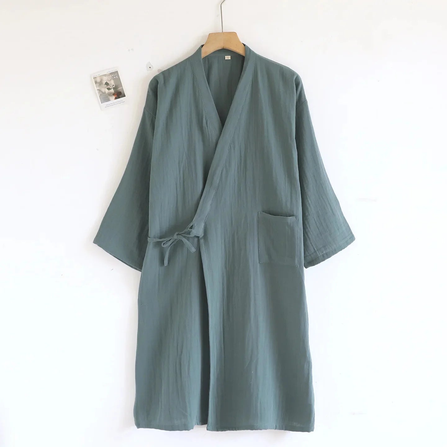Peignoir homme coton vert