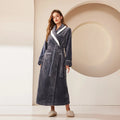 Peignoir femme polaire gris anthracite