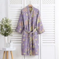 Peignoir femme coton imprimé lila