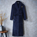 Peignoir homme polaire bleu marine