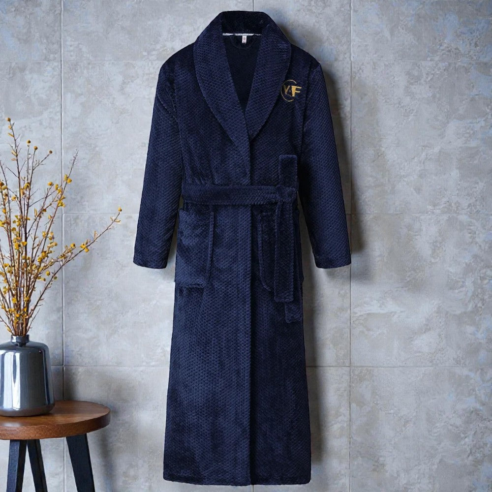 Peignoir homme polaire bleu marine