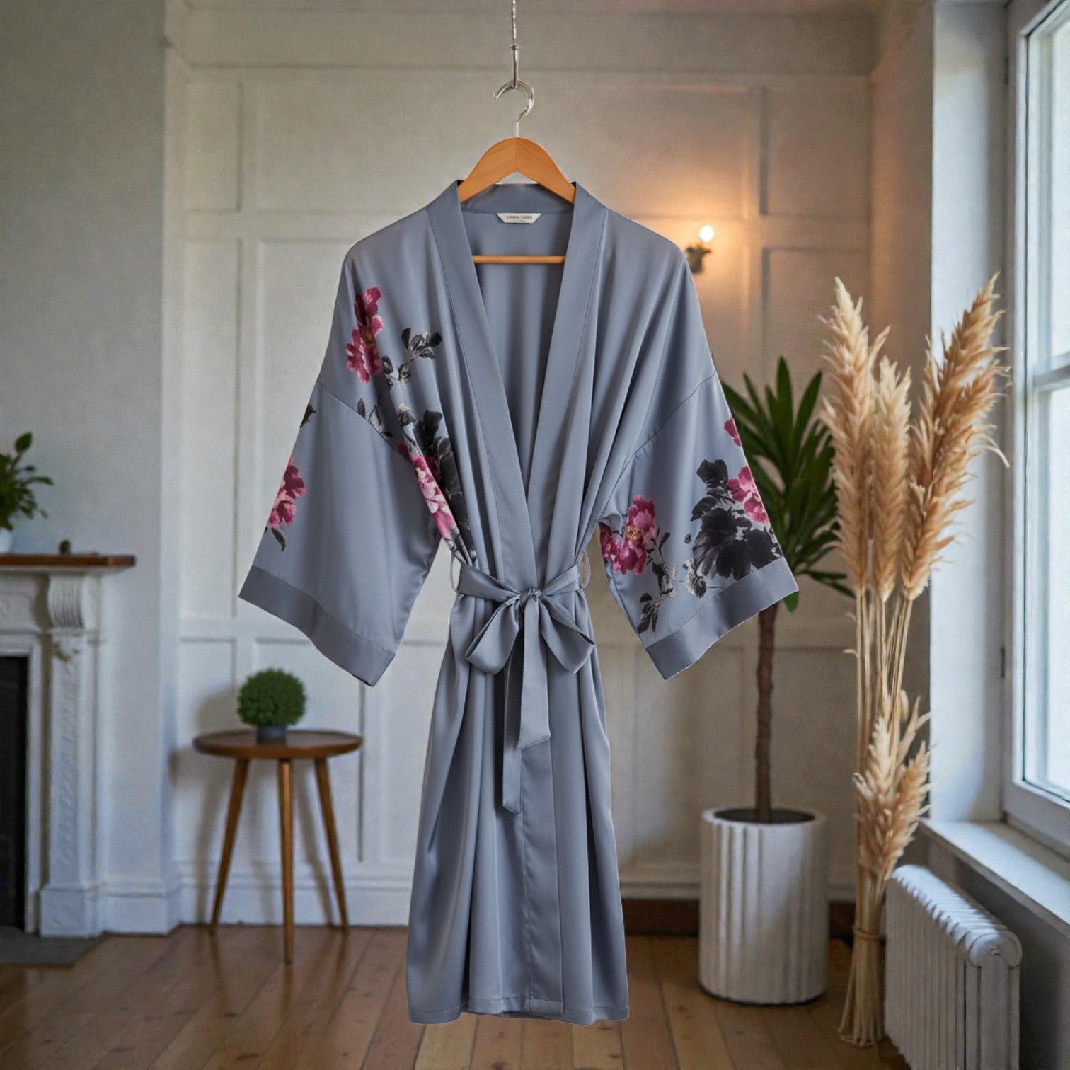 Peignoir femme satin violet