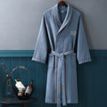 Peignoir homme nid d'abeille bleu clair