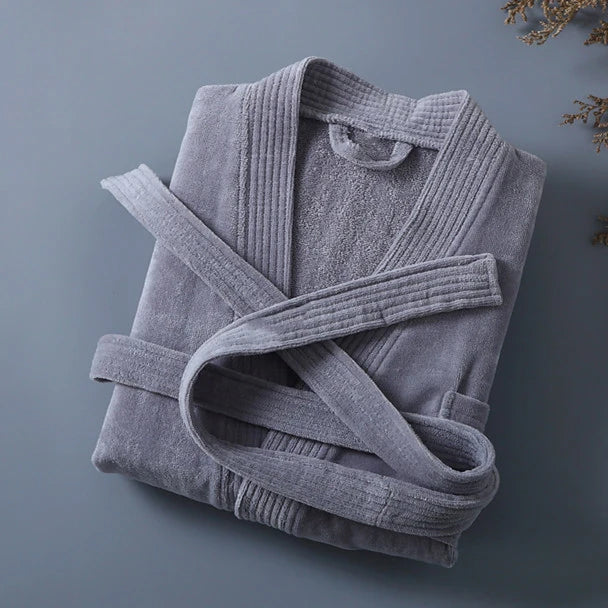 Peignoir femme éponge gris
