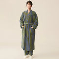 Peignoir homme polaire rayé