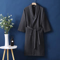 Peignoir homme nid d'abeille gris anthracite
