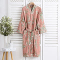 Peignoir femme coton rose poudré