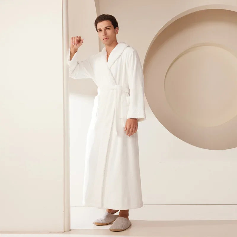 Peignoir homme polaire blanc