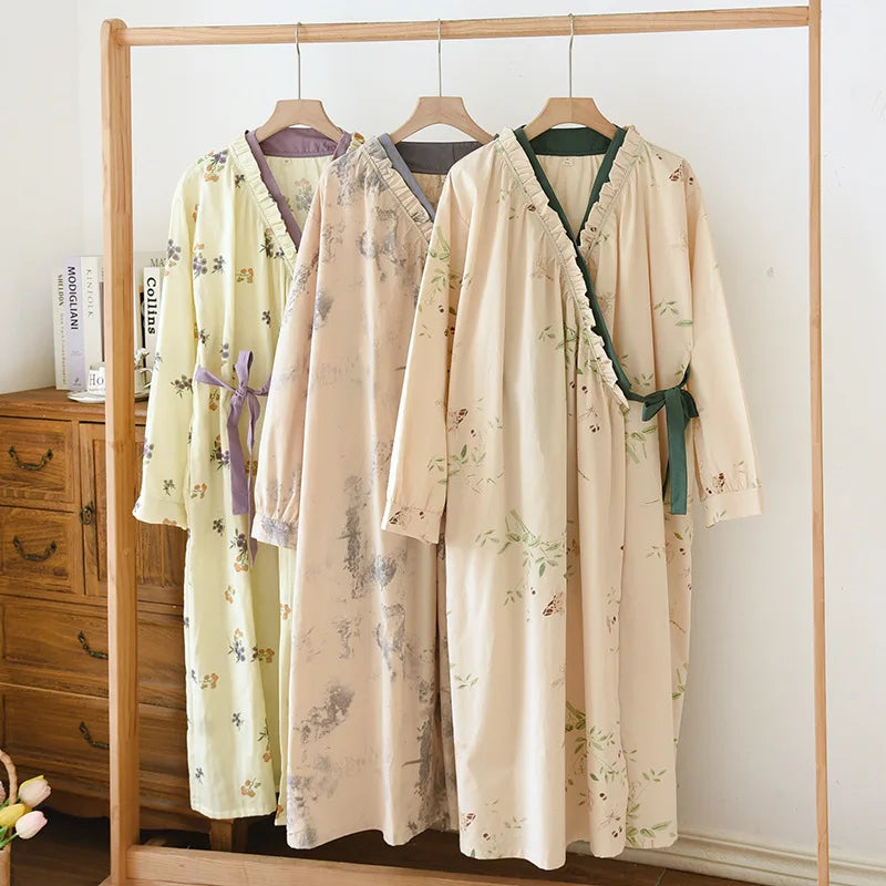 Robe de Chambre Femme | Coton Fleuri
