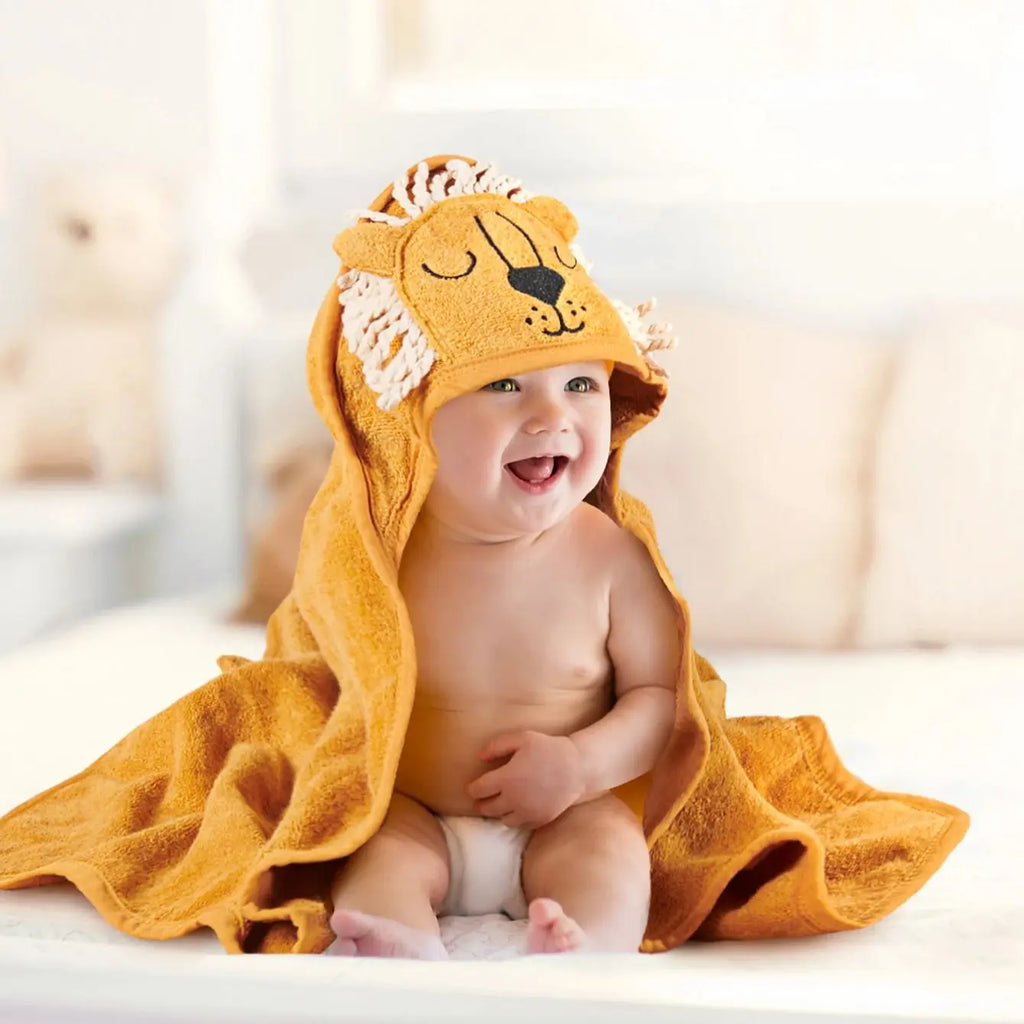 Cape de bain bébé lion en coton