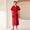 Peignoir pour Homme en Éponge | Rouge Manches Courtes