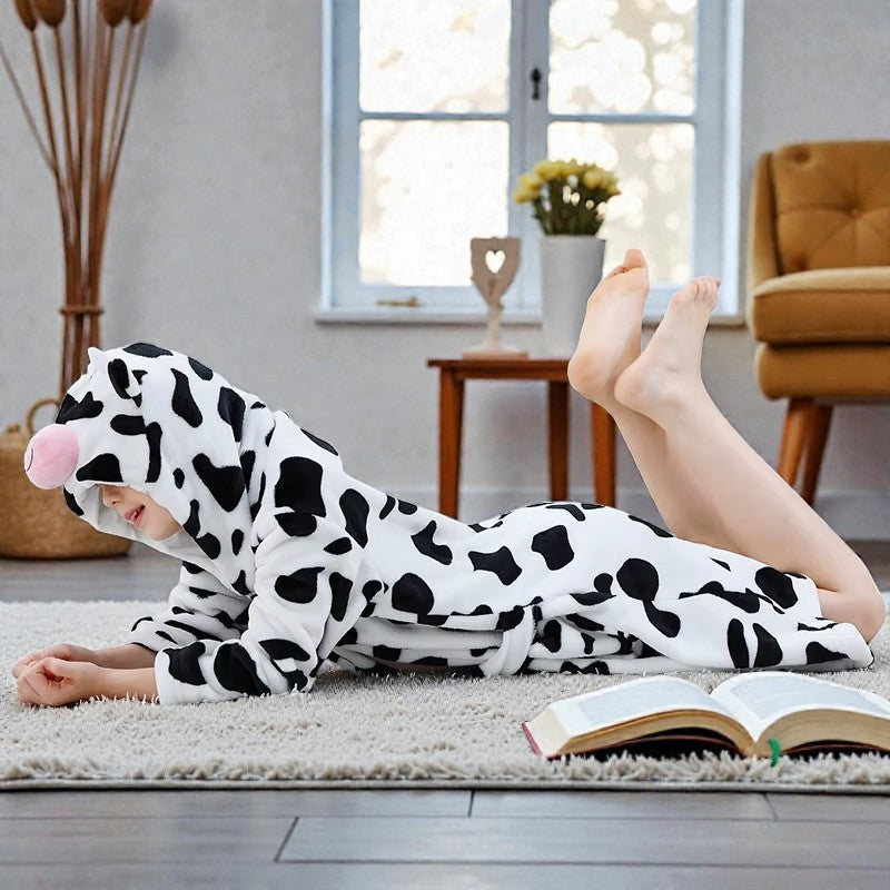 Peignoir enfant polaire à capuche vache