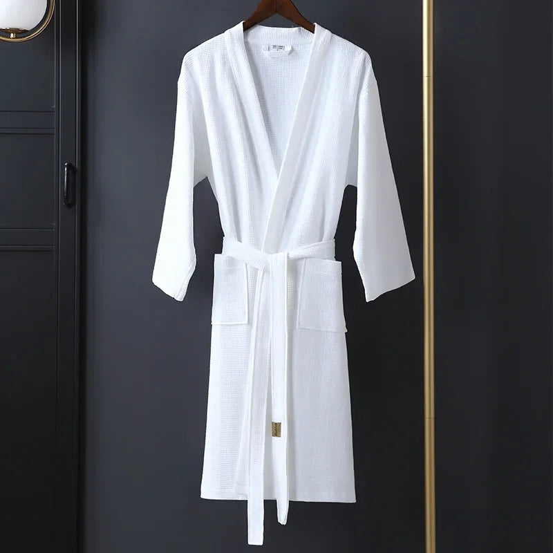 Peignoir homme nid d'abeille blanc