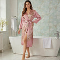 Peignoir Femme Satin | Rose Floral