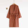 Peignoir femme coton marron terracotta