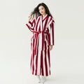 Robe de chambre en polaire femme rouge et blanc