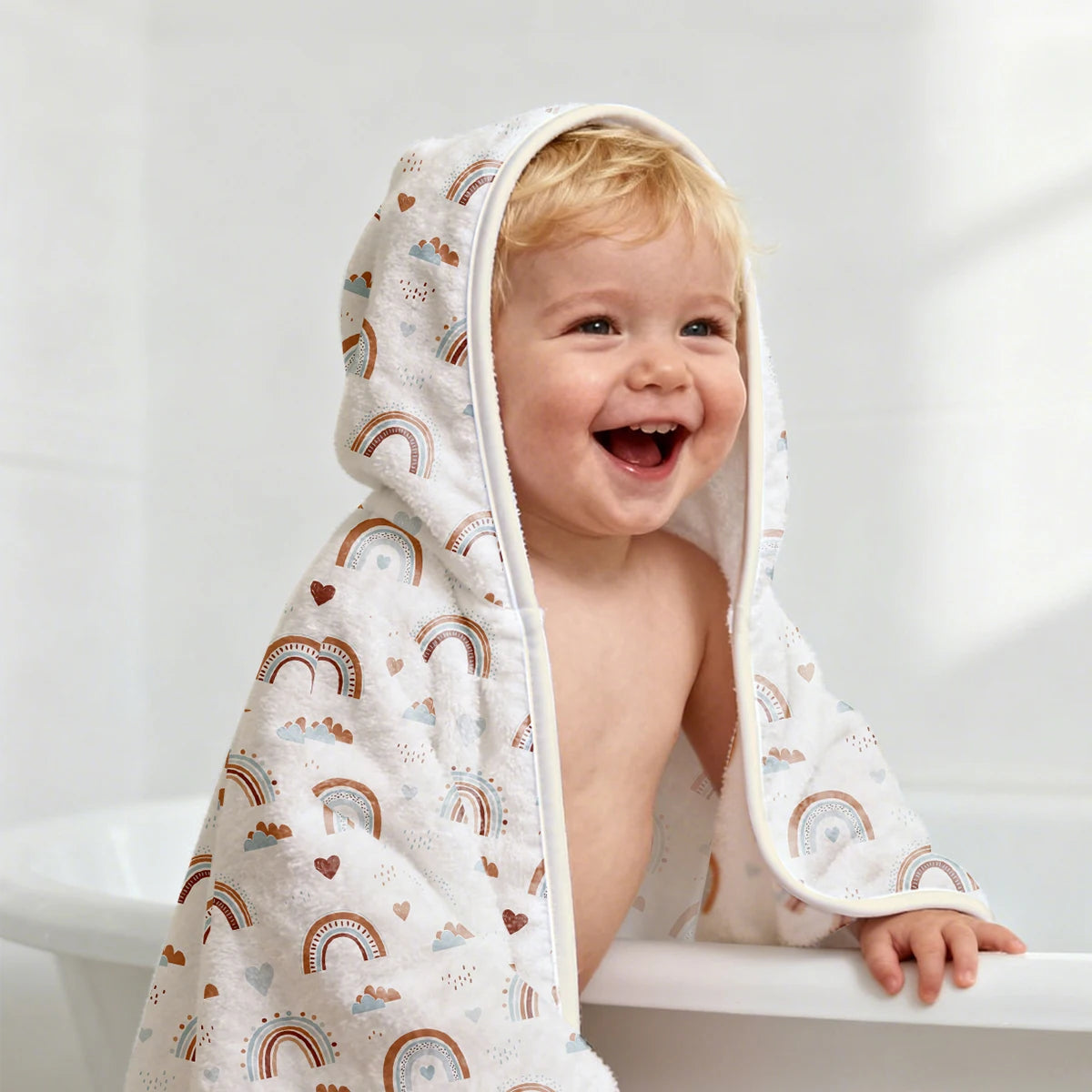 Cape de bain bébé arc-en-ciel