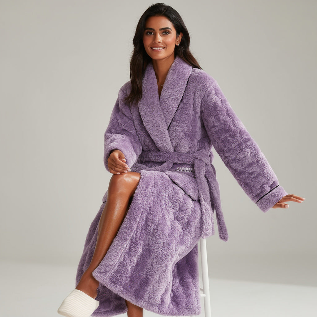Peignoir femme polaire violet