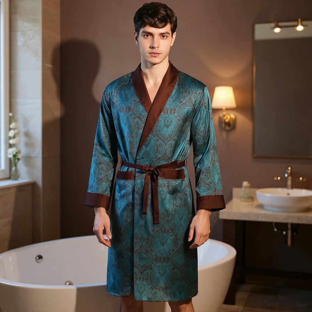 Peignoir Homme en Satin | Motifs