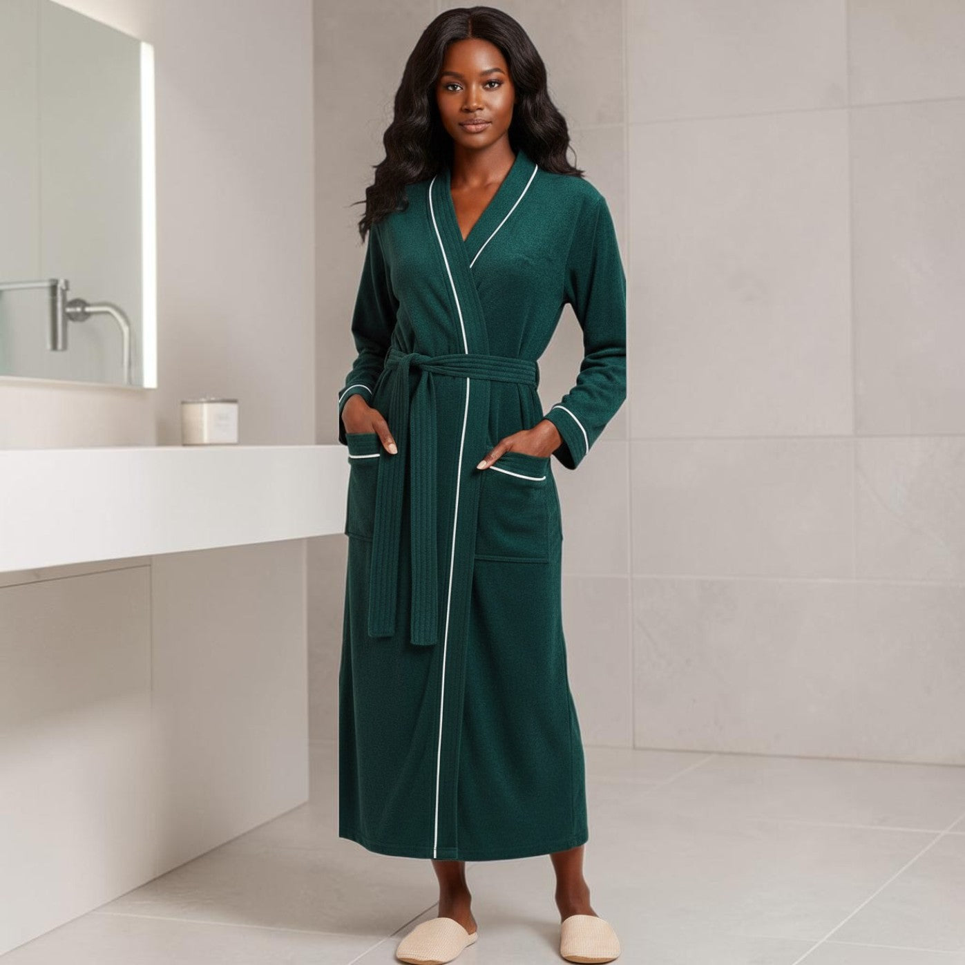Peignoir Femme | Éponge Vert Émeraude