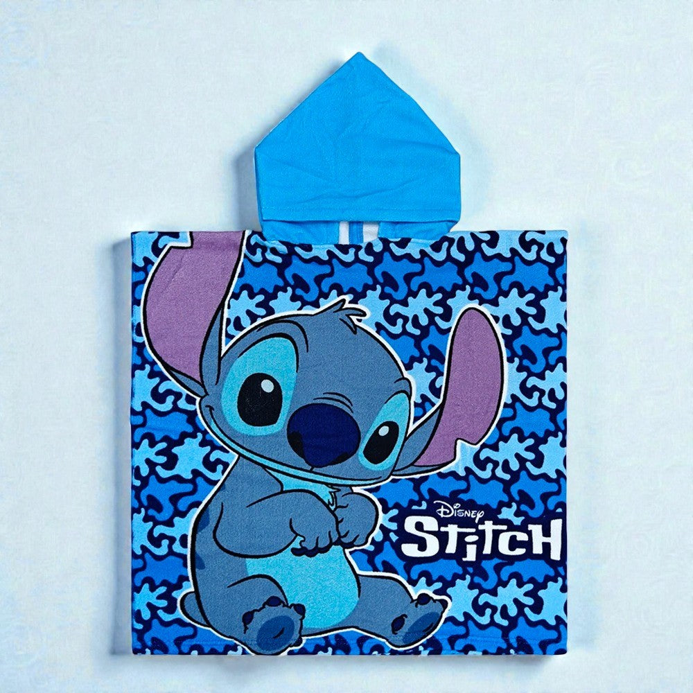 Cape de bain enfant Stitch bleu