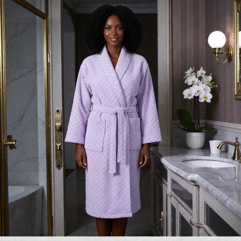 Peignoir femme éponge violet