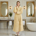 Peignoir femme polaire jaune clair