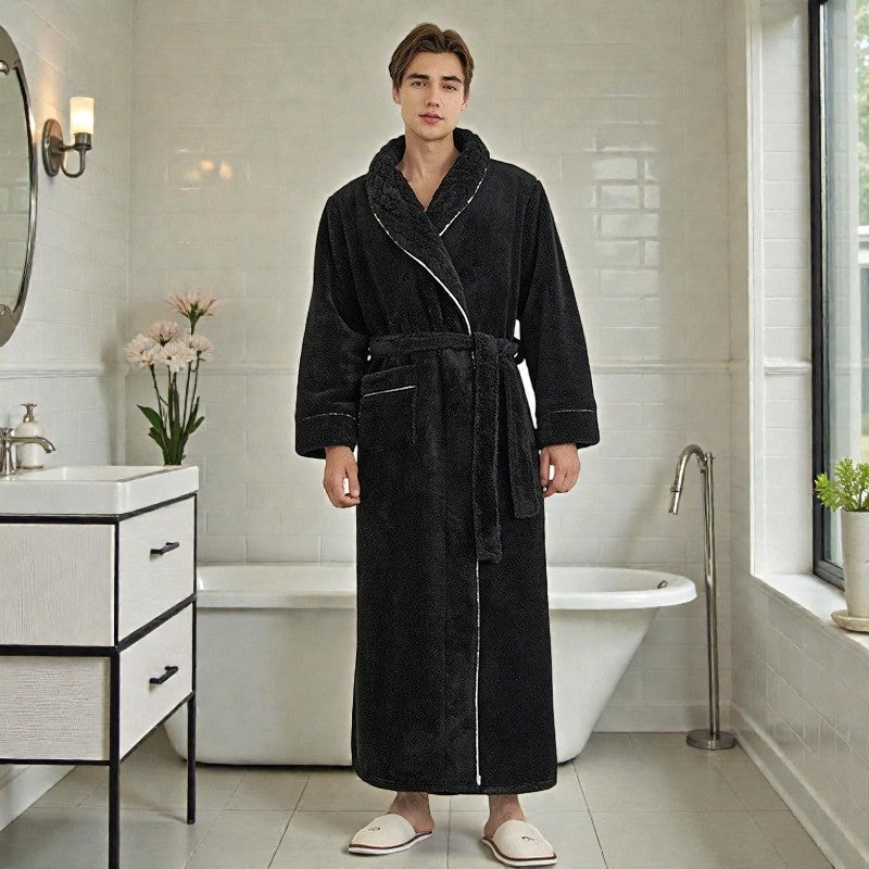 Peignoir homme polaire noir