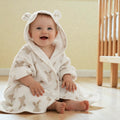 Cape de bain bébé en coton gaze lapins