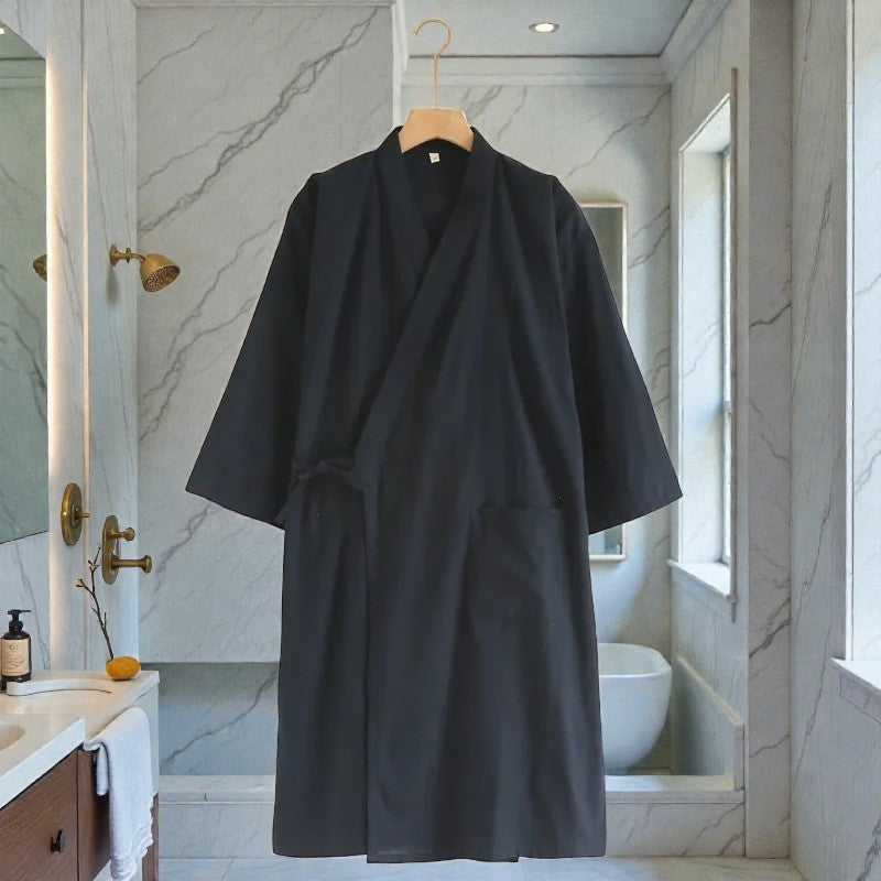 Peignoir homme coton noir