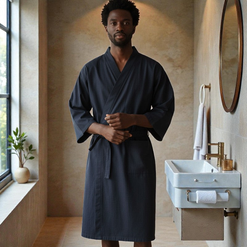 Peignoir homme coton noir