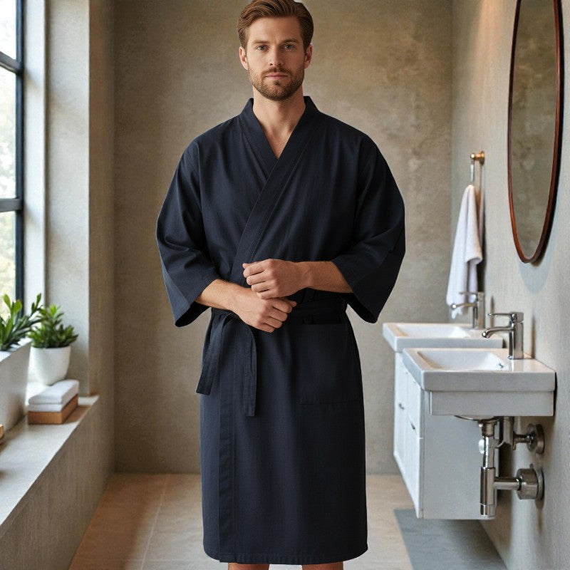 Peignoir homme coton noir