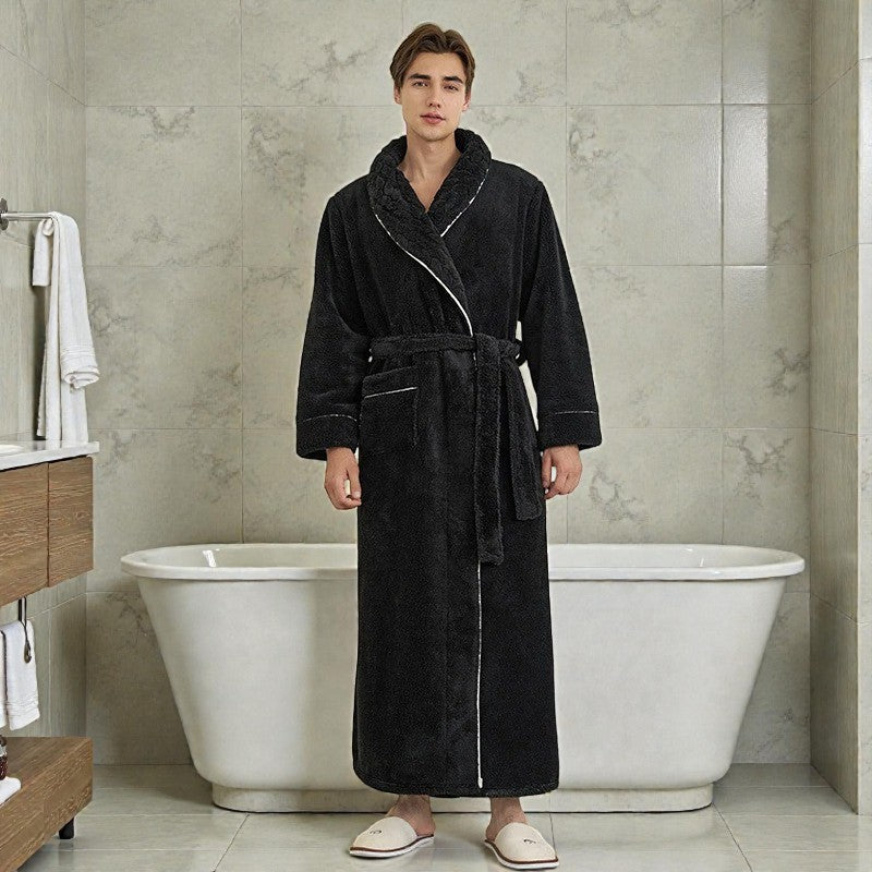 Peignoir homme polaire noir