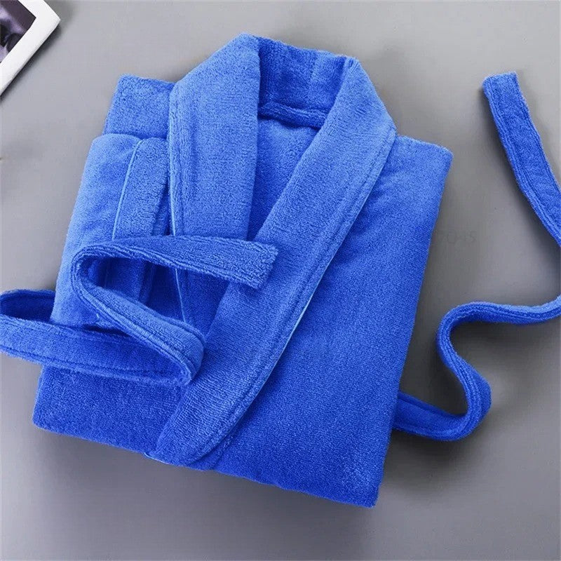 Peignoir femme éponge bleu royal