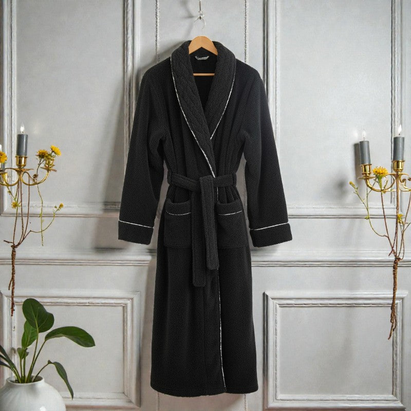 Peignoir femme polaire noir
