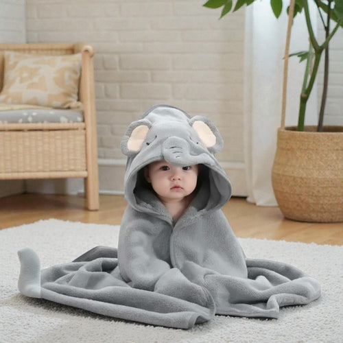 Cape de bain bébé à capuche éléphant