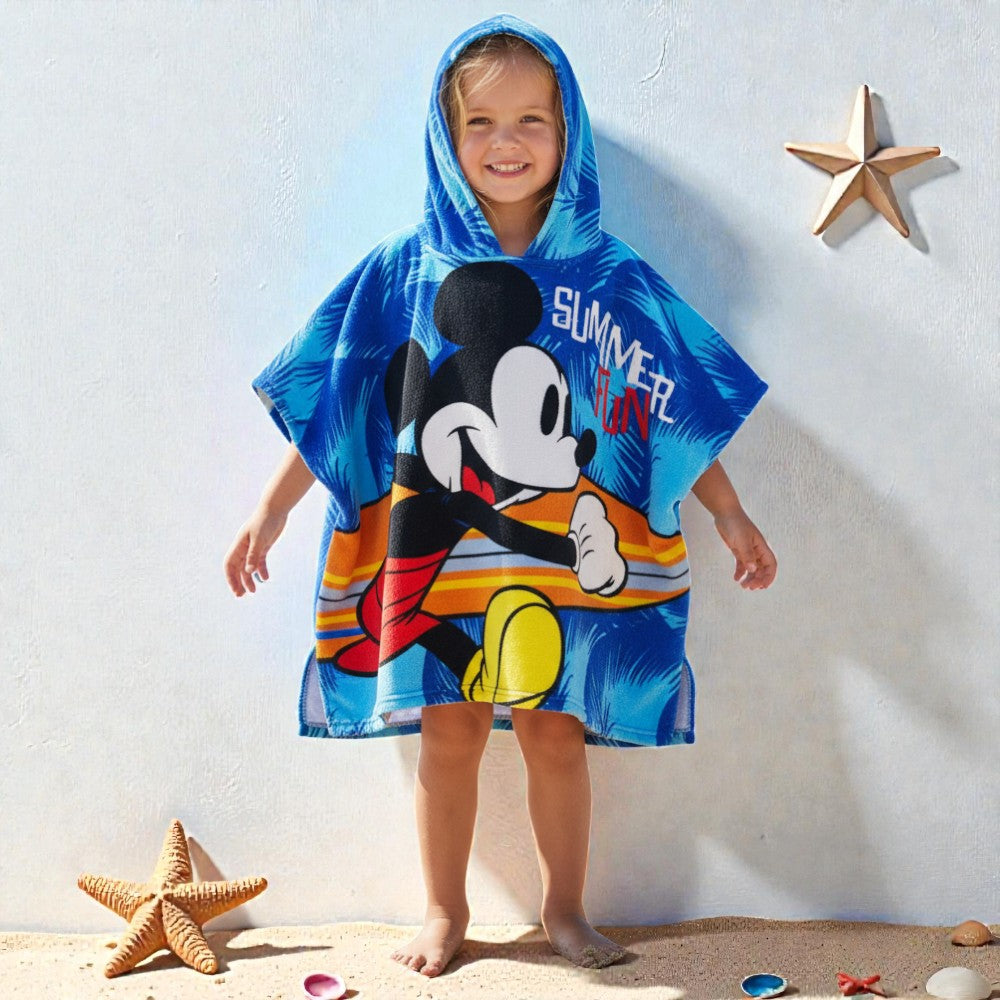 Cape de bain enfant Mickey bleu